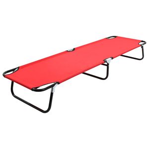 vidaXL Espregui&ccedil;adeira/cama dobr&aacute;vel a&ccedil;o vermelho