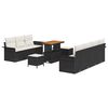 vidaXL Conjunto de Sof&aacute; de Jardim 10 unid. Preto vime PE