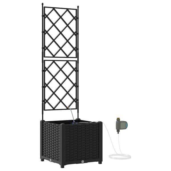 vidaXL Vaso de Jardim Preto 40 x 40 x 142 cm A&ccedil;o