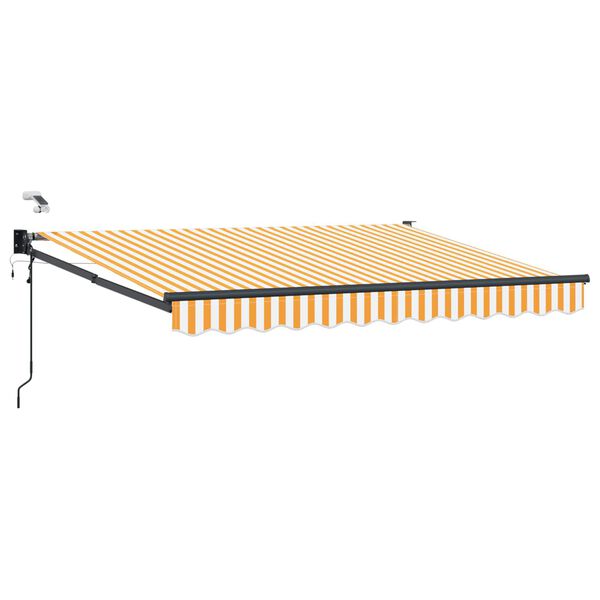 vidaXL Toldo Retr&aacute;til El&eacute;trico Laranja e Branco 3,5 x 2,5 m