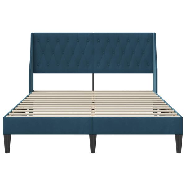 vidaXL Estrutura da Cama com cabeceira Azul 120 x 190 cm Veludo