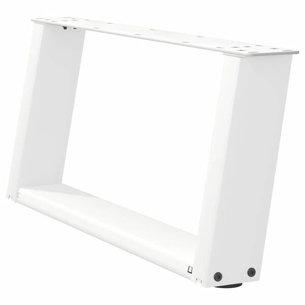 vidaXL P&eacute;s para mesa de centro em formato de U, 2 pe&ccedil;as, branco, 70x(30-31) cm, a&ccedil;o