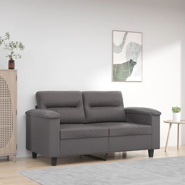 vidaXL Sof&aacute; de 2 lugares 120 cm couro artificial cinza
