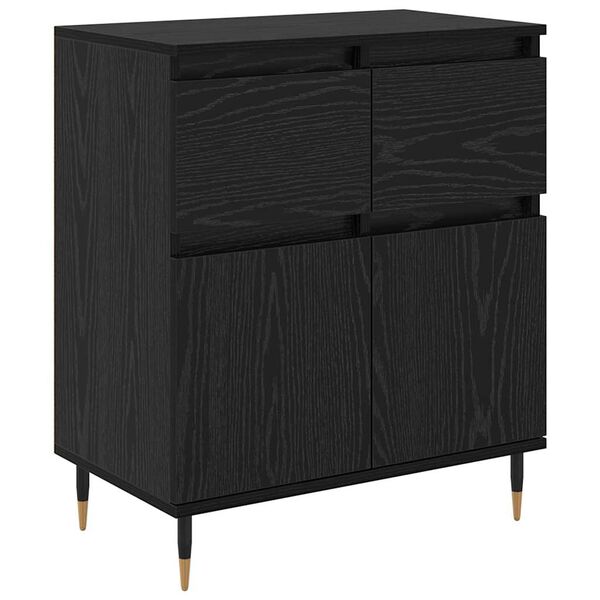 vidaXL Buffet com gaveta Carvalho Preto 60 x 35 x 70 cm