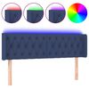 vidaXL Cabeceira de cama c/ luzes LED tecido 147x16x78/88 cm azul