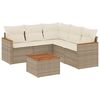vidaXL 6 pcs conjunto de sof&aacute;s p/ jardim com almofad&otilde;es vime PE bege
