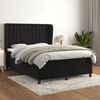 vidaXL Cama com molas/colch&atilde;o 140x190 cm veludo preto