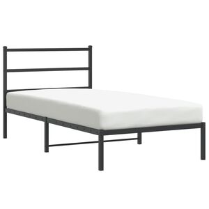 vidaXL Estrutura de cama com cabeceira 100x200 cm metal preto