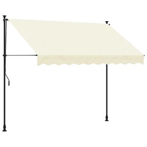 vidaXL Toldo retr&aacute;til 300x150 cm tecido e a&ccedil;o cor creme