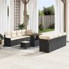 vidaXL Conjunto de Sof&aacute; de Jardim com almofada 11 pcs Preto e Creme