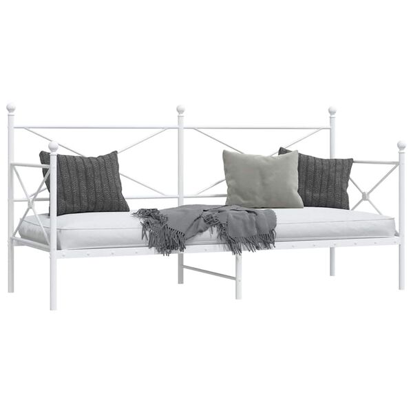vidaXL Cama de Dia sem Colch&atilde;o 75x190 cm a&ccedil;o branco