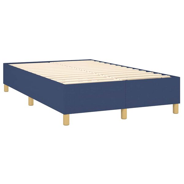 vidaXL Cama boxspring com colch&atilde;o 120x190 cm tecido azul