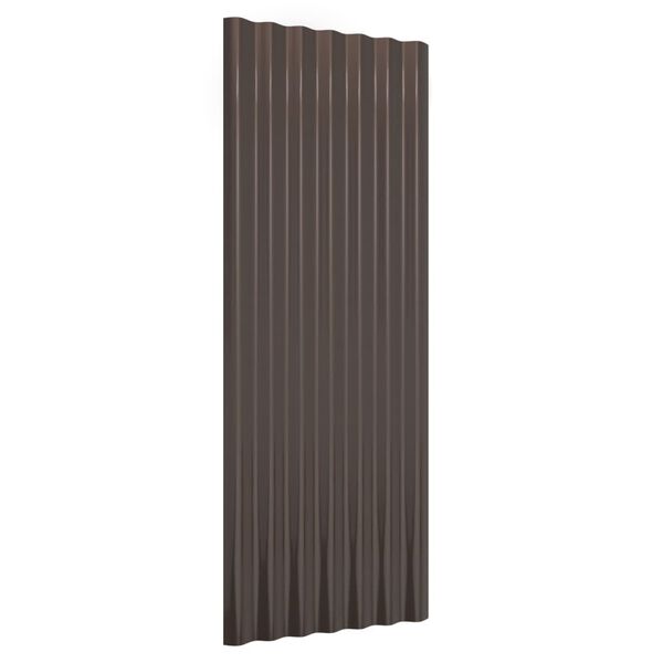 vidaXL Painéis de telhado 12 pcs 100x36 cm aço galvanizado castanho