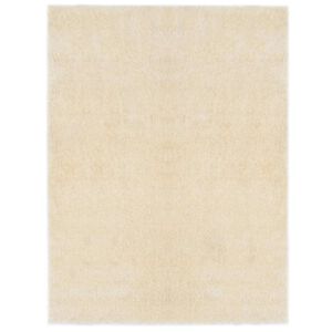vidaXL Tapete Shaggy para &Aacute;rea Creme 120 x 160 cm Polietileno