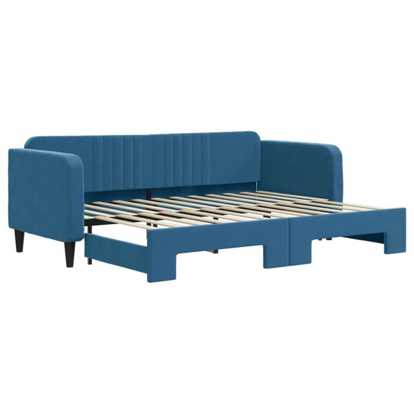vidaXL Sofá-cama com gavetão 80x200 cm veludo azul