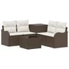 vidaXL Conjunto de Sof&aacute;s 6 unid. Marrom e Branco Creme