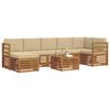 vidaXL Conjunto de Sof&aacute; Sectional com almofada 8 pcs Natural e Bege