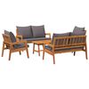 vidaXL Conjunto bistro 5 unid. Castanho Madeira S&oacute;lida de Ac&aacute;cia
