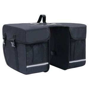 vidaXL Alforge duplo para bicicleta imperme&aacute;vel 35 L preto