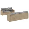 vidaXL 8 pcs conjunto de sof&aacute;s p/ jardim com almofad&otilde;es vime PE bege
