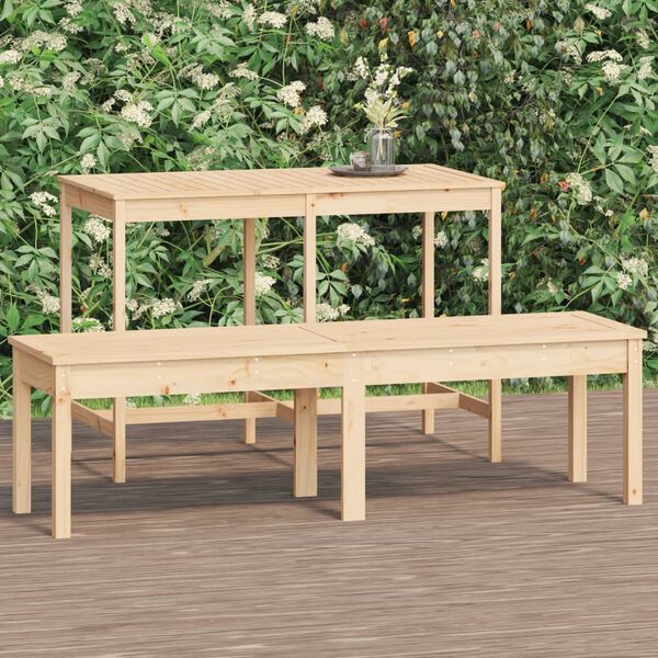 vidaXL Banco de jardim com 2 lugares 159,5x44x45 cm pinho maci&ccedil;o