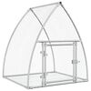 vidaXL Coelheira 105x100x120 cm a&ccedil;o galvanizado prateado