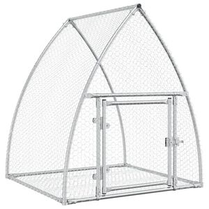 vidaXL Coelheira 105x100x120 cm a&ccedil;o galvanizado prateado
