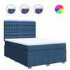 vidaXL Cama com molas/colch&atilde;o 140x190 cm tecido azul