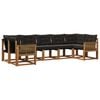 vidaXL Conjunto de Sof&aacute;s para Exterior 7 pcs Natural e Preto