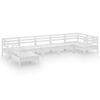 vidaXL 7 pcs conjunto lounge de jardim pinho maci&ccedil;o branco