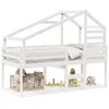 vidaXL Cama alta com telhado 90x200 cm pinho maci&ccedil;o branco