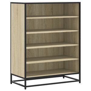vidaXL Sapateira 75x38x97,5 cm deriv. de madeira/metal carvalho sonoma