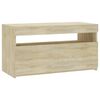 vidaXL M&oacute;vel de TV com luzes LED 75x35x40 cm carvalho sonoma