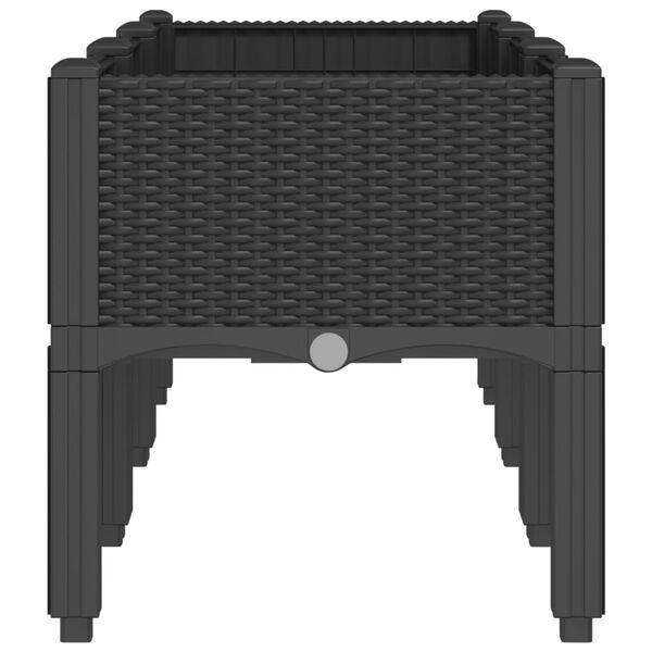 vidaXL Vaso/floreira de jardim c/ pernas 120x40x42 cm PP preto