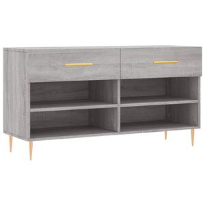 vidaXL Banco sapateira 102x35x55 cm derivados madeira cinzento sonoma