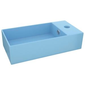 vidaXL Lavat&oacute;rio WC c/ extravasamento cer&acirc;mica azul-claro