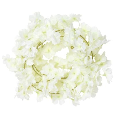 vidaXL Grinaldas de flores artificiais 6 pcs 180 cm branco