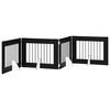 vidaXL Port&atilde;o dobr&aacute;vel para c&atilde;es com suportes 4 pcs Carvalho Preto