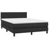 vidaXL Cama box spring c/ colch&atilde;o/LED 140x200cm couro artificial preto