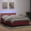 vidaXL Cama box spring c/ colch&atilde;o e LED 160x210 cm veludo rosa