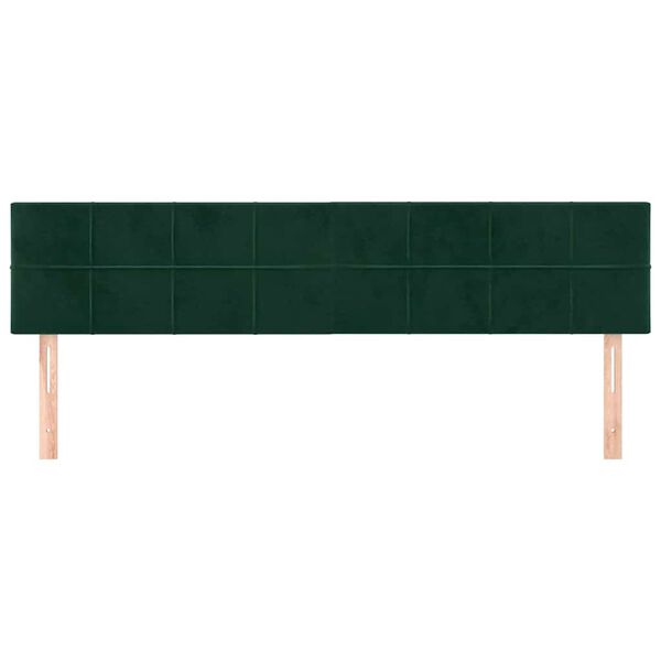 vidaXL Cabeceira de cama 2 pcs veludo 100x5x78/88 cm verde-escuro