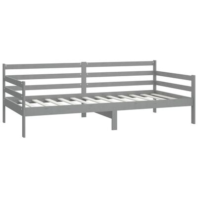 vidaXL Sofá-cama com colchão 90x200 cm pinho maciço cinzento