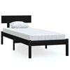 vidaXL Estrutura cama pequena solteiro 75x190 cm madeira maci&ccedil;a preto