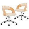 vidaXL Cadeiras jantar 2 pcs madeira curvada e couro artificial creme