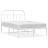 vidaXL Estrutura de cama com cabeceira 120x190 cm metal branco