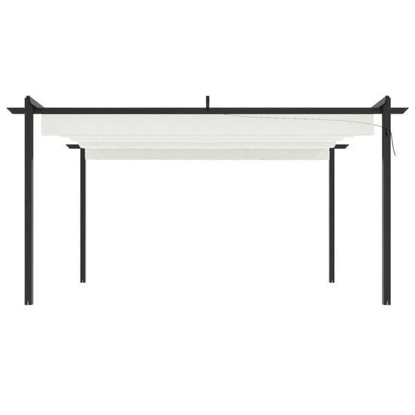 vidaXL Gazebo de jardim com telhado retr&aacute;til 4x3 m cor creme