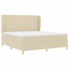 vidaXL Cama Box com colch&atilde;o com cabeceira Creme 200 x 180 cm tecido