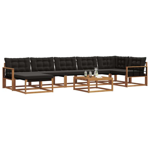 vidaXL Conjunto de Sof&aacute;s para Exterior 22 pcs Natural e Preto