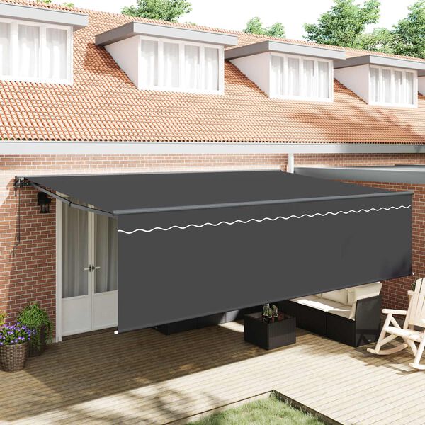 vidaXL Toldo Retr&aacute;til Antracite 500 &times; 300 cm Poli&eacute;ster e Alum&iacute;nio