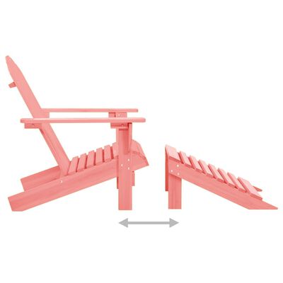 vidaXL Cadeira Adirondack para jardim com otomano abeto maciço rosa